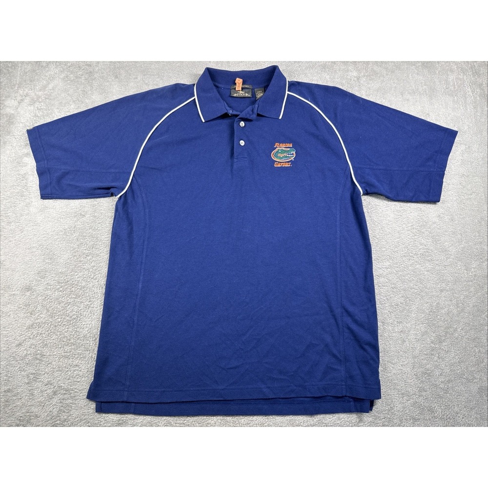 Vintage Antigua Men's Florida Gators Short Sleeve Polo Blue Size Large